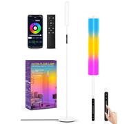 OUTON RGB Corner Floor Lamp, 1500LM LED Lamp with Touch & APP & Remote Control, 32 Scene Modes & Music Sync, Dimmable Ultra Bright Standing Lamp for Living Room, Bedroom, Gaming Room, White