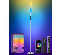 OUTON RGB Corner Floor Lamp, 1500LM LED Lamp with Touch & APP & Remote Control, 32 Scene Modes & Music Sync, Dimmable Ultra Bright Standing Lamp for Living Room, Bedroom, Gaming Room, Grey