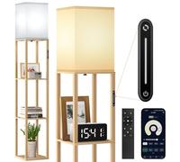 OUTON (Upgrade) Floor Lamp with Shelves, Touch Control & Remote, Dimmable & 3000K-6000K Adjustable Color Temperature, 1H Timer, LED Column Floor Lamp, Standing Lamps for Living Room, Bedroom, Office