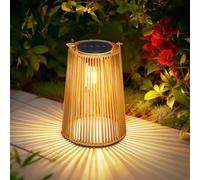 OUTONLIFE Solar Lanterns Outdoor Waterproof, Hanging Rattan Woven Solar Lights with Auto On/Off, Decorative Gifts for Garden, Yard, Patio, Tree, Porch, Lawn, Pathway & Outside Tabletop Decor