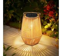 OUTONLIFE Solar Lanterns Outdoor Waterproof, Hanging Rattan Woven Solar Lights with Auto On/Off, Decorative Gifts for Garden, Yard, Patio, Tree, Porch, Lawn, Pathway & Outside Tabletop Decor