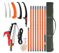 Outopee 26FT Pole Pruning Saw with Sharp Blade, Scissors, Carry Bag, Orange | Manual Pole Saw Long Handle Pruner Set, Telescopic Tree Trimmers Garden Tools for Pruning Palms and Shrubs High Branches