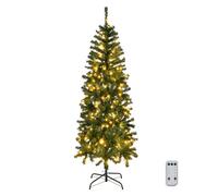 Outopee 6ft Pre-lit Green Artificial Christmas Tree, Pencil Slim Xmas Tree