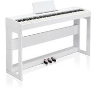 Outopee 88 Key Keyboard Piano Weighted Action Digital Piano, Electronic Keyboard Piano with Triple Pedals, DustProof Cloth, Stereo Headphone and Piano Sticker, Portable Keyboard for Beginners(White)
