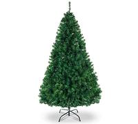 Outopee 8ft Artificial Christmas Tree Decoration, Green PVC Pine Tree with 1138 Branch Tips & Foldable Metal Stand, Indoor Xmas Holiday Decorative Tree for Home Office Shop