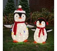 Outopee Christmas Lighted Penguin Set Decoration with 150 LED Lights