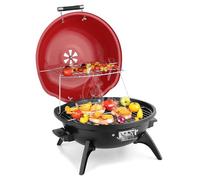 Outopee Electric Tabletop BBQ Grill, Portable Removable Countertop Barbecue Grill with Double Layer Design for Kitchen Garden Patio Balcony Outdoor & Indoor Use, 1600W, Red