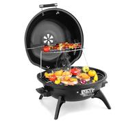 Outopee Electric Tabletop BBQ Grill, Portable Removable Countertop Barbecue Grill with Double Layer Design for Kitchen Garden Patio Balcony Outdoor & Indoor Use, 1600W, Black