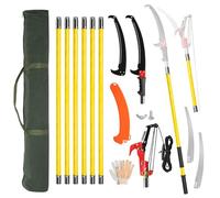 Outopee Manual Pole Saw & Telescopic Tree Pruner, 26FT Long Reach Pruning Saw with Sharp Steel Blade and Shears, Lightweight Trimming Tool for Garden, Oak, Palm Outdoor Use, Yellow