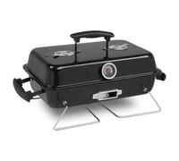 Outopee Portable Charcoal Grill, Tabletop Outdoor Barbecue Smoker, Small Folding BBQ Grill with Lid, Thermometer, Stainless Steel Legs for Camping Garden Party Picnic Cooking, Black