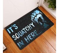 Outory It's Squatchy In Here Bigfoot Printed Doormat,Novelty Flannel Floor Mat With Non-Slip Rubber,Housewarming Decor Gift for Bigfoot Lovers Welcome Doormat 24x16 Inch