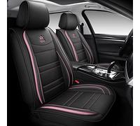 OUTOS Car Seat Covers 5 Seats Full Set Universal Fit (Black-Pink)