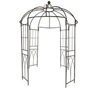 OUTOUR® French Style 4-Sided Birdcage Shape Metal Gazebo Pergola Pavilion Arch Arbor Arbour Plants Stand Rack for Outdoor Garden Lawn Backyard Patio, Climbing Vines, Roses, Flowers, Dark Rust