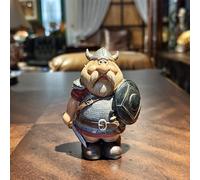 OUTOUR Viking Dwarf Statue Norwegian Warrior Garden Gnome Resin Figurine for Home Office Desk Creative Gift Decor