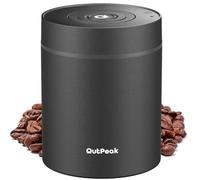 OUTPEAK Neo 2024 Kilo Auto Vacuum Coffee Canister, 1.5L Capacity for 17.6oz of Coffee Beans, One-Button Operation, Stainless Steel Coffee Storage Container for Barista, Gifting (Large, Matte Black)