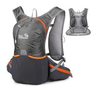 Outplea 12L Cycling Backpack Men Women, Adjustable Running Vest Backpack for Hiking, Wearable Motorbike Backpack, Hiking Daypack Hydration Pack for Biking Race Trip Running Marathon Festival, Grey