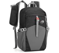 Outplea 12L Small Hiking Backpack for Man Women Kids, Mini Waterproof Casual Daypack with Phone Holder, Children's Outdoor Rucksack, Black