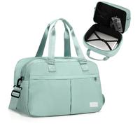 Outplea 23-35L Expandable Travel Bag, Multi-Pocket Weekend Hand Luggage Duffel Bags, Waterproof Overnight Maternity Hospital Bag, Green
