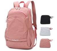 Outplea 25L Hiking Backpack with Wet Pocket for Women, Ultralight Foldable Gym Backpack Packable for Sport Outdoor Travel, Pink