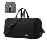 Outplea 47L Garment Duffle Bag Suit Bag for Men Women, Large Waterproof Convertible Suit Carrier for Travel with Shoe Compartment & Trolley Sleeve, Black
