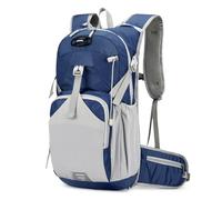 Outplea Breathable Cycling Backpack Waterproof, Mountain Bike Backpack with Helmet Cover, Thermal Hydration Pack for MTB Running Hiking Skiing Walking, Blue