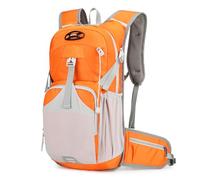Outplea Breathable Cycling Backpack Waterproof, Mountain Bike Backpack with Helmet Cover, Thermal Hydration Pack for MTB Running Hiking Skiing Walking, Orange