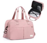 Outplea Expandable Travel Duffle Bag 23-35L, Waterproof Weekend Hand Luggage Bag with Wet Pocket, Underseat Cabin, Maternity Hospital Bag, Pink