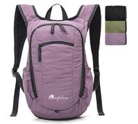 Outplea Foldable Hiking Backpack Women Girl, 15L Ultralight Casual Daypack, Small Packable Rucksack for Travel School Cycling Daytrip, Purple