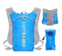 Outplea Hydration Backpack with 2L Water Bladder, Comfortable Mesh Running Vest for Women & Men, Ultralight Multipocket Running Hydration Vest for Hiking Cycling Climbing, Blue