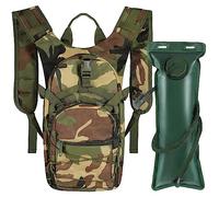 Outplea Hydration Backpack with 3L Water Bladder, 15L Multi Pocket Tactical Hydration Pack, Cycling Backpack for Rave, Hiking, Running, Camping, Jungle Camouflage