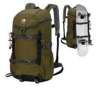 Outplea Multifunctional 30L Hiking Backpack, Ergonomic Travel Backpack for Men Women, Lightweight Breathable Skateboard Rucking Backpack for Camping Skiing Sport, Green