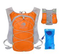 Outplea Running Vest with 2L Water Bladder, Ultralight Multi-pockets Hydration Backpack for Women & Men Marathoner, Hydration Pack for Hiking Biking Camping, Orange