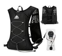 Outplea Ultralight Hydration Pack with 2L Water Bladder, Large Running Vest with Phone Holder, Small Hiking Backpack for Outdoor Cycling Rave Festival, Black