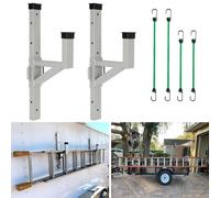 OUTPRIZE Aluminum Side Mount Trailer Ladder Rack, Lightweight Rustproof Adjustable Ladder Rack for Open and Enclosed Trailer Exterior Side Wall, 150 LBS Capacity - Carry 1 Ladder