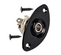 Output Socket Plate on Electric Guitar, Black