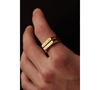 Outrage London Men's 18K Gold Personalised Double Thin Band Ring | Size: 8 Outrage London Gold 8