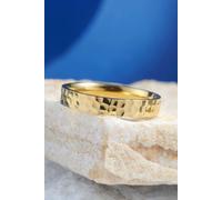Outrage London Men's 18K Gold Personalised Hammered Band Ring | Size: 7 Outrage London Gold 7