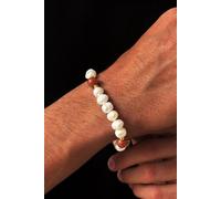 Outrage London Men's 18K Gold Personalised Jasper Pearl Bracelet | Size: Adjustable Outrage London Multicolor Adjustable