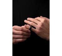 Outrage London Men's Black Engraveable Abalone Band Ring | Size: 13 Outrage London Black 13