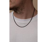 Outrage London Men's Black Personalised 3MM Minimalistic Cuban Necklace | Size: 16 inches Outrage London Black 16 inches