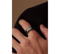 Outrage London Men's Charcoal Personalised Rectangle Signet Ring | Size: 8 Outrage London Charcoal 8