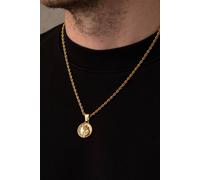 Outrage London Men's Men's Gold St. Christopher Pendant Cuban Necklace | Size: 18 inches Outrage London Gold 18 inches