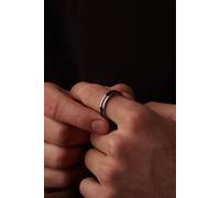 Outrage London Men's Silver & Black Personalised Band Ring | Size: 7 Outrage London Silver 7