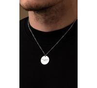 Outrage London Men's Silver Circle Personalised Pendant Cuban Necklace | Size: 22 inches Outrage London Silver 22 inches