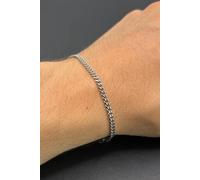 Outrage London Men's Silver Personalised 3MM Cuban Chain Bracelet | Size: 9 inches Outrage London Silver 9 inches