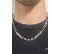 Outrage London Men's Silver Personalised 7MM Cuban Chain Necklace | Size: 18 inches Outrage London Silver 18 inches