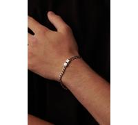 Outrage London Men's Silver Personalised Cuban Charm Bracelet | Size: 8 inches Outrage London Silver 8 inches