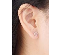 Outrage London Women's Cz Heart Stud Earrings in Silver | Size: Small Outrage London Silver Small