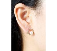 Outrage London Women's Gold halo pearl stud earrings | Size: Small Outrage London Gold Small