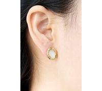 Outrage London Women's Gold oval pearl stud earrings | Size: Small Outrage London Gold Small